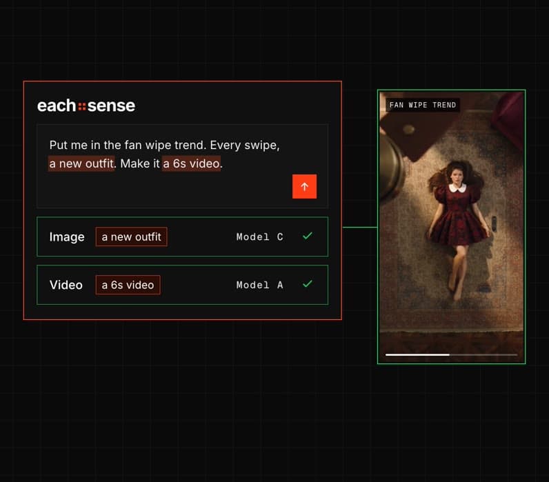 each::sense building a trend video from a prompt