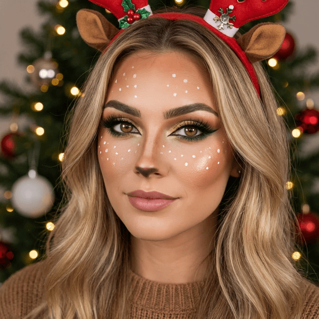 Christmas Reindeer Makeup Effect