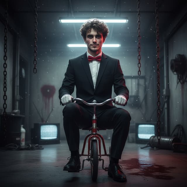 Halloween Saw Horror Puppet Scene