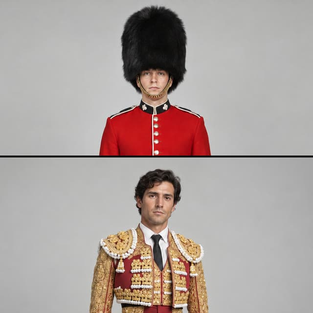 Cast photos: a royal guard and a matador