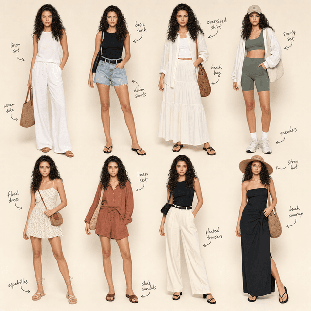 Summer Outfit Fashion Collage